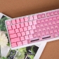 Pink Flower Gradient 94+114 PBT Dye-subbed PC Crystal Semitransparent Backlit Cool Keycaps Set Screen Printing for Cherry MX Keyboard